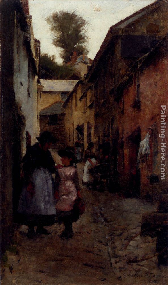 A Street in Newlyn painting - Stanhope Alexander Forbes A Street in Newlyn art painting